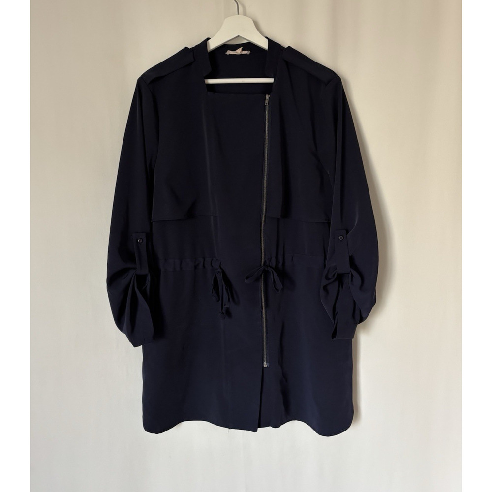 Pleione Anthropology Jacket Xl Womens Full Zip Gray Blue